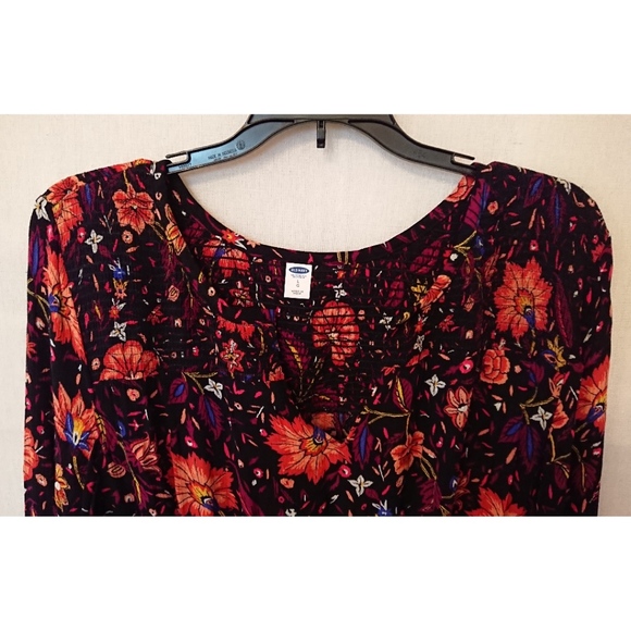 Women's Long Flowing Black Floral Old Navy Dress - Picture 2 of 8